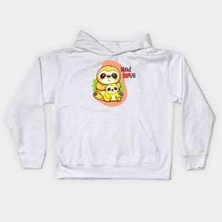 Sloth mod love Kids Hoodie